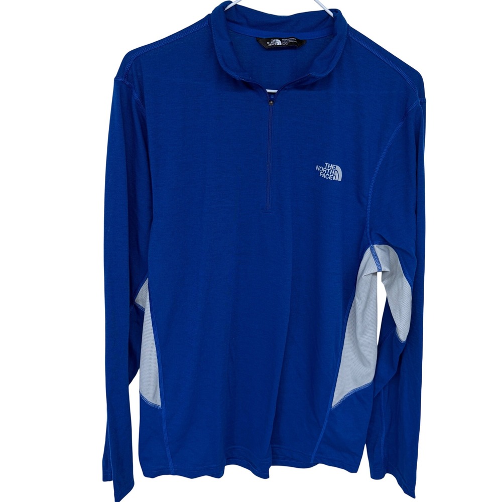 Mens The North Face 1/2 Zip Running‎ Shirt Medium VaporWick Blue Breathable